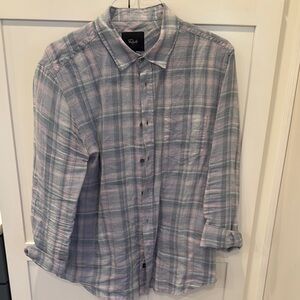 Plaid Rails Men's Shirt in Blue and Pink